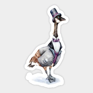 Victorian Goose in Tophat Sticker